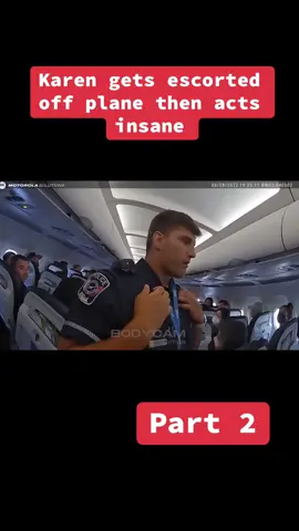 Crazy lady gets kicked off of plane and then throw tantrum in airport part 2 #airport #bodycam #fyp #crazy 