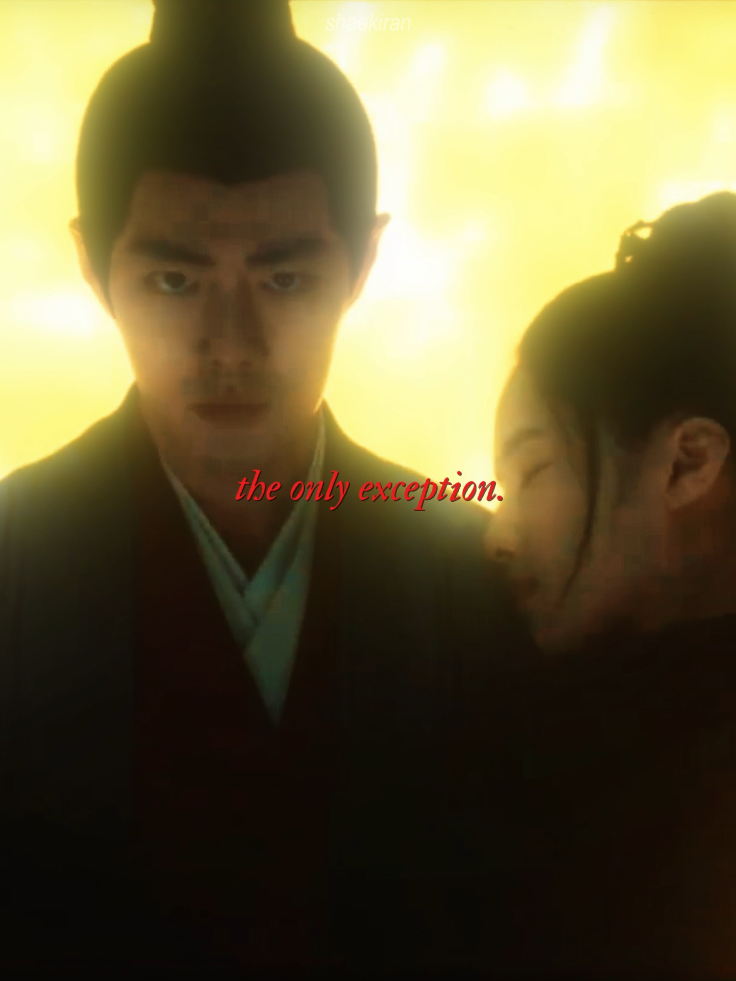#ZangHai x #XiangAnTu : The Only Exception ❝I must seal my heart tighter than ever, never letting anyone in.❞   p.s. excuse me zanghai, your 3rd shifu said you failed the exam lol btw, i always keep my expectation low for the romance since it's a male centric revenge focus drama and boom, they suddenly release a ost mv with all that 