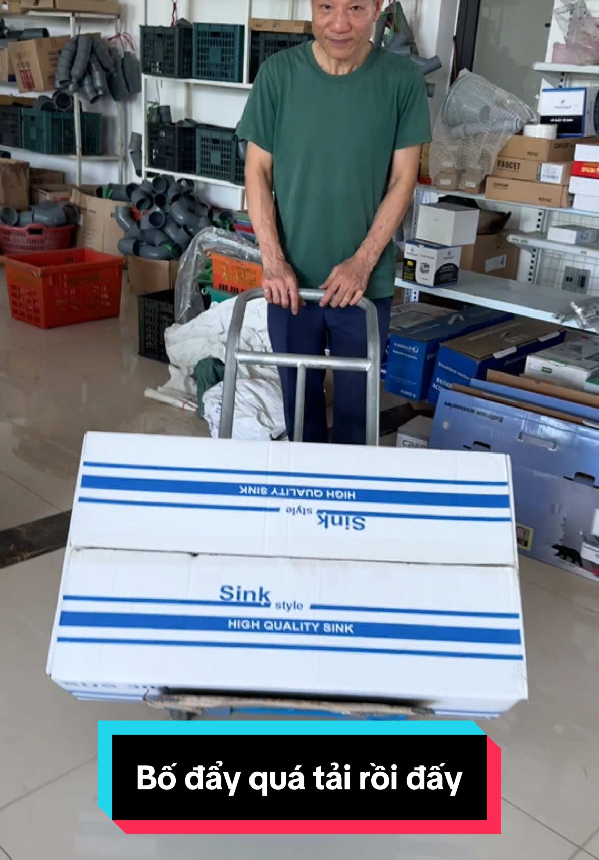 Xe đẩy hàng 2 bánh tải trọng 200kg ống thép mạ kẽm #soay360• #thinhhanh 