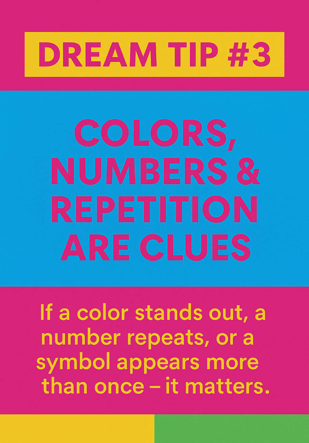 Dream Interpretation Tip#3 Colors, Numbers and Repetion #