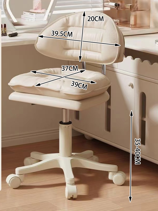 Swivel Chair Office Computer Chair Ergonomic Make Up Chair Stool Chair With Cushion Adjustabl High #Minimalist #white #black #fyp #chair