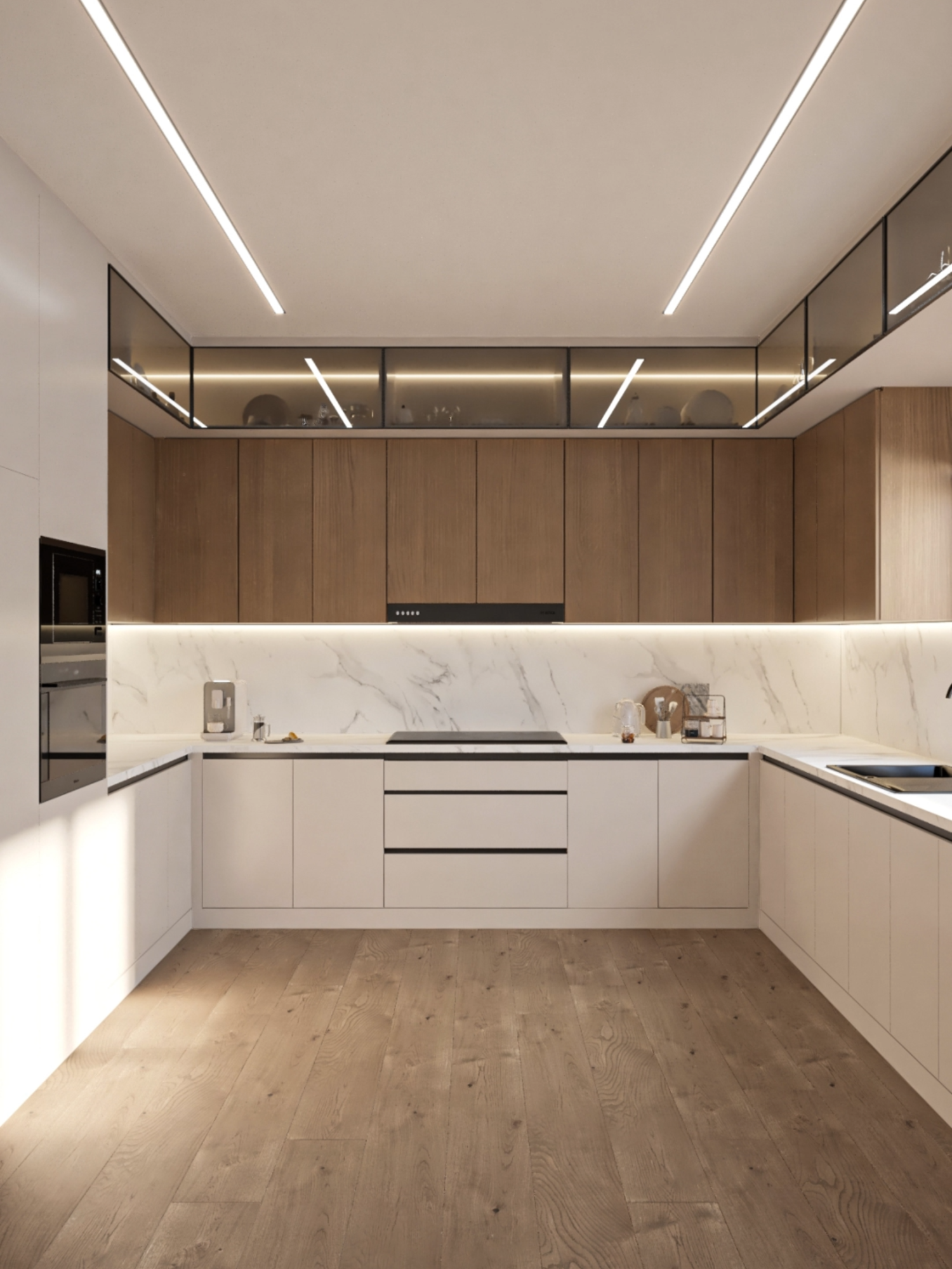 NEW KITCHEN  #kitchen #interior #interiordesign #kitchendesign #simplekitchen #السعودية #الامارات #modernkitchen #moderndesign