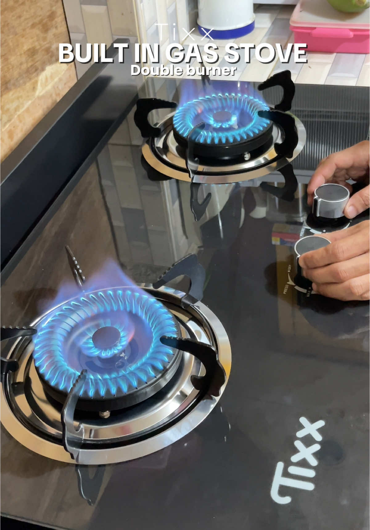 Ang lakas maka mayaman ng gas stove ko😩 #gasstove #glassstove #tixx #doubleburner #builtin 
