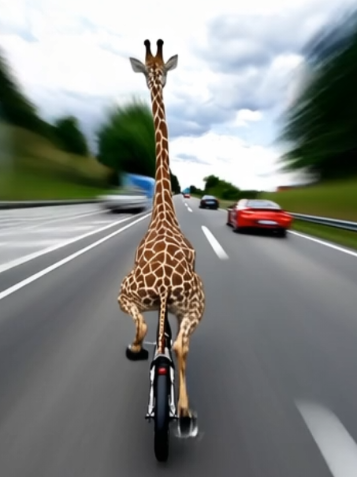 Giraffe high-speed riding 😂 #funny #nature #ForYouPage #fyp #PetsOfTikTok #ViralTikTok #explore #fyi #giraffe #giraffelover #cyclinglife 