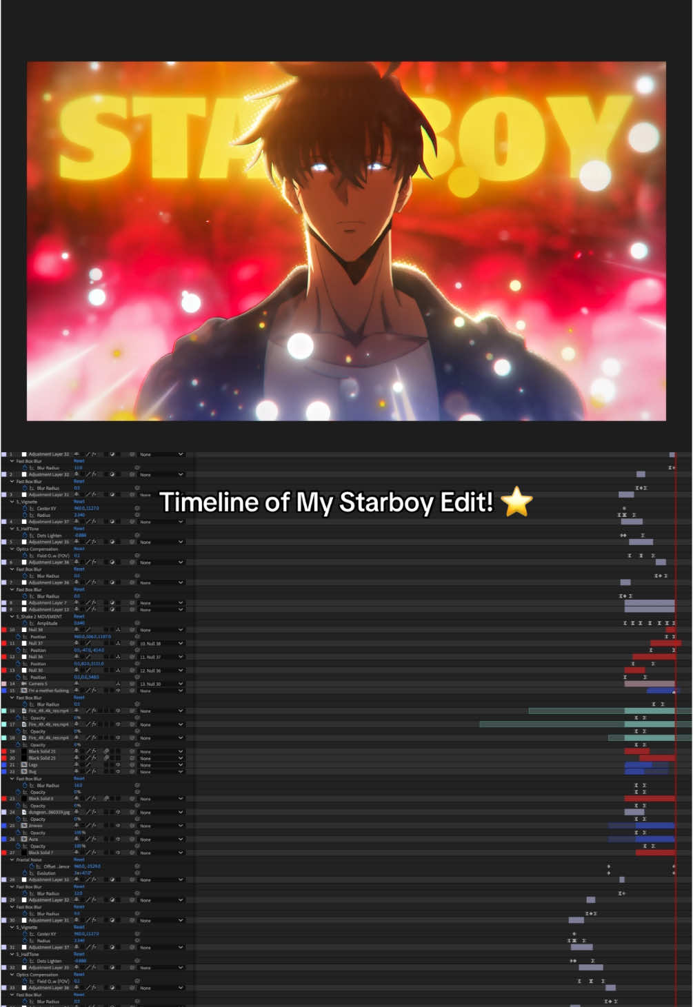 Timeline of My Starboy Edit! ⭐️ #sololeveling #sololevelingedit #animeedit #sungjinwoo #aftereffects #aftereffectsedits #edits #editing 