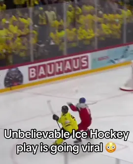 This unbelievable Ice hockey play from a recent play is going viral on social media this week. #icehockey #fyp #sports 