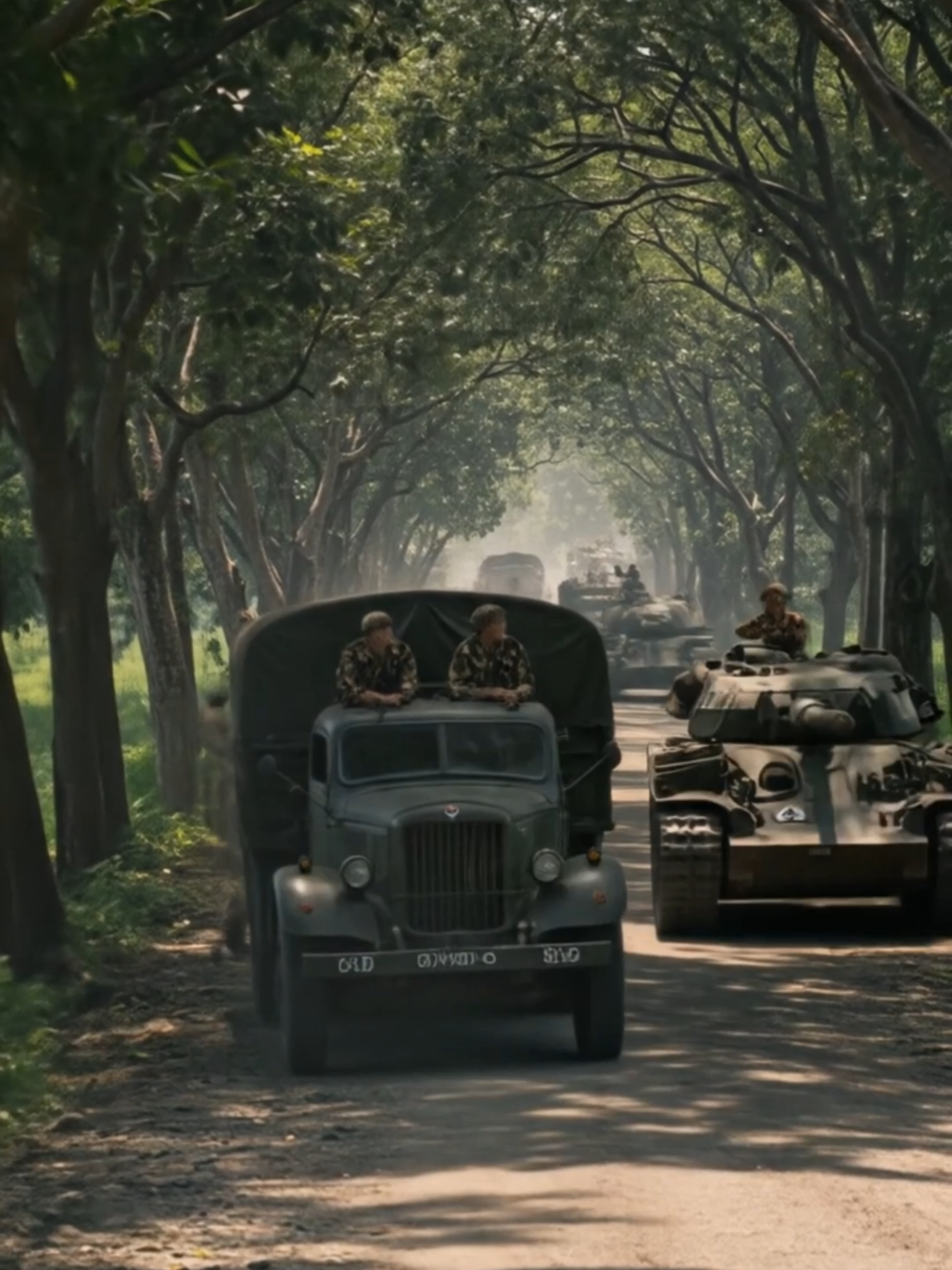 “Ambarawa, 1947. Debu jalanan belum reda dari jejak ban truk militer Belanda. Di antara pohon sengon dan rumah bambu, suara sunyi menggantung—seolah setiap sudut desa menyimpan kisah yang tak sempat diteriakkan. Warga menatap tanpa kata, hanya mata yang bicara: antara takut, pasrah, dan diam yang memberontak.” #sejarah #hindiabelanda #ambarawa #agresimiliter #jamandulu #tempoedoeloe #timothyronald #imagefx #historyai
