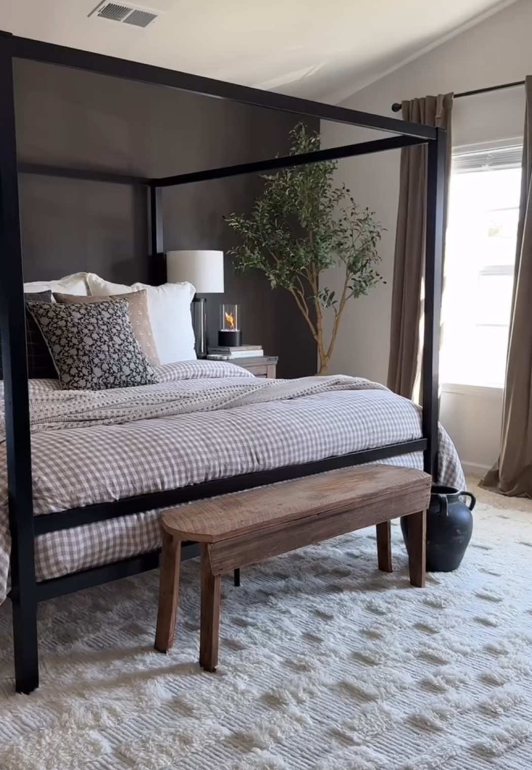 Sales on already budget friendly bedroom decor going on right now! 🤎 Shop everything in the LTk app! Use “infg-jotitup10” for an extra discount on bedding! #moodybedroom #canopybed #budgetluxury 