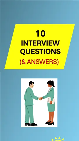 10 Interview questions and answers The golden rule of any successful interview is to try to predict what the recruiters want to hear, and to then decide on how best to say that during the interview. In this tutorial you will find common questions that you are likely to be asked during an interview and also answers for them. The 10 questions in this interview are: Tell me more about yourself? What do you like most about your present job? What are your strengths? What are your weaknesses? Why did you leave your last job? Why do you want to work for our company? Do you have any questions you would like to ask me? Where so you see yourself in 4 years time? How do you think you can benefit our company? What motivates you? #Interviewquestionsandanswers #Interviewquestions ##Interviewtips ##Interviewquestions #Interviewpreparation #Typicalinterviewquestions #jobs #jobsearch