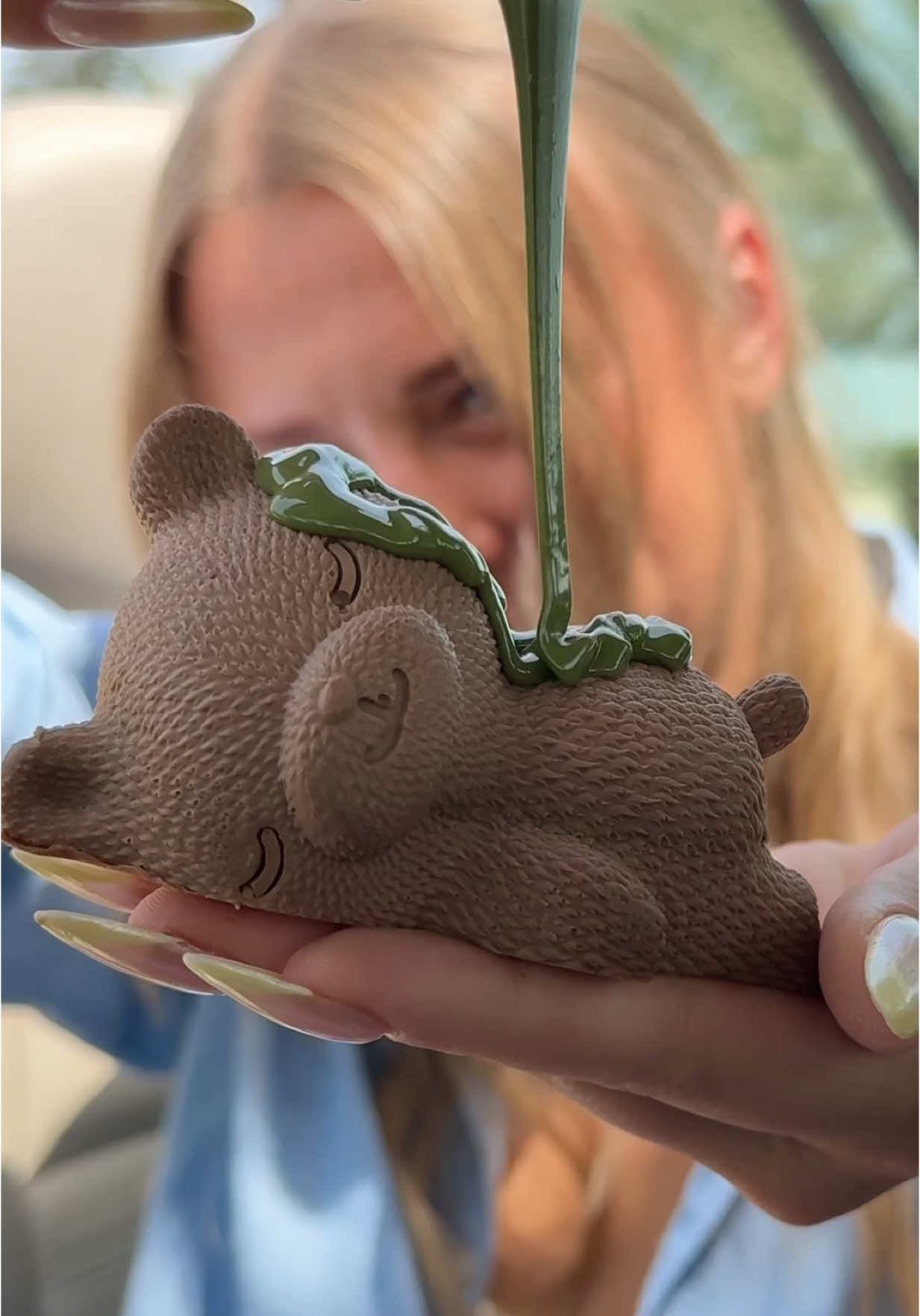 POV: You meet the cutest dessert in Dubai 🧸✨ @بــ لبن الإمارات - B.Laban new Teddy Bear is almost too cute to eat… almost 😉 AED 10 of pure joy – who’s joining me for round two? 🍫💚 #BLaban #TeddyBearDessert #DubaiEats #foodiefinds #fyp #viral #mukbang #FoodLover #dubaifood #viraldetiktok #asmrtiktoks #trend #dessert #desserts #dessertlover 