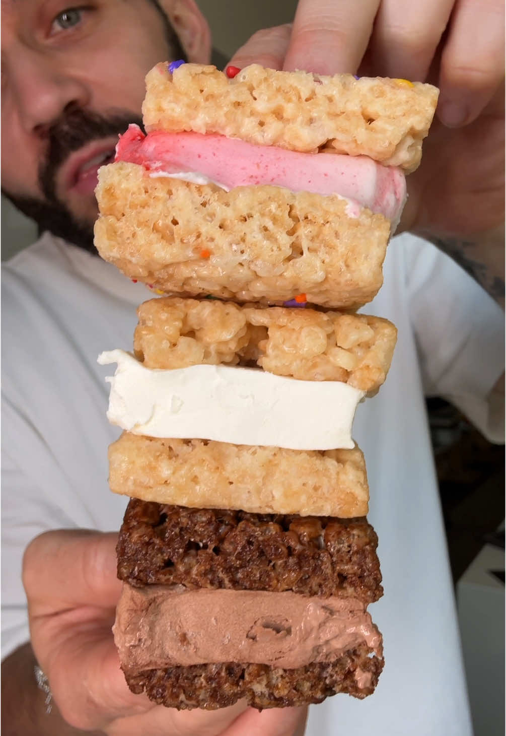 finally got my cute masculine hands on the rice krispy ice creams. My love handles are loving the strawberry flavor #mukbang #ricekrispy #icecream #dessert 