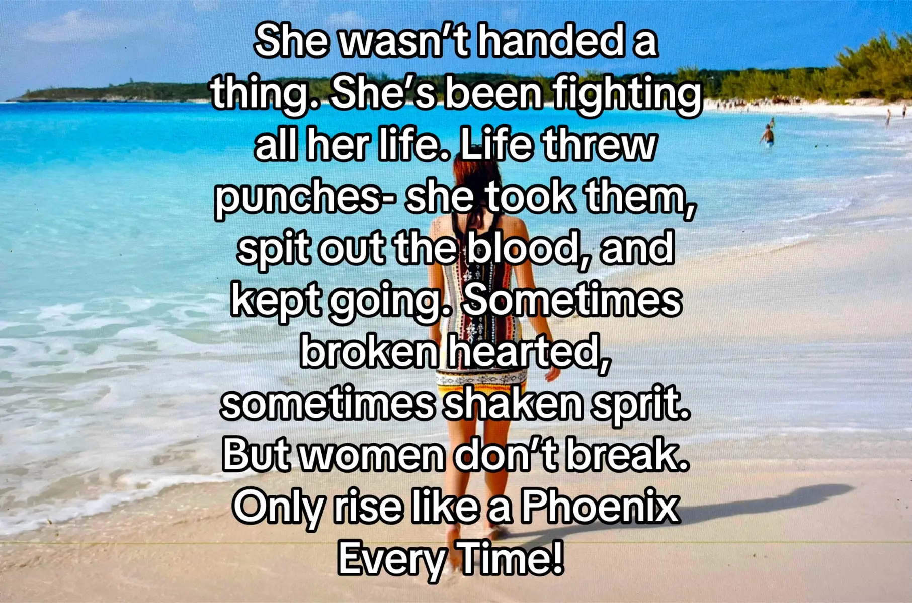 Women rise like a Phone no matter what life throws at them we don’t have a choice our babies count on us non stop. Our families needs us to be strong and fight to show them how to fight in a world that’s not fair or safe! 