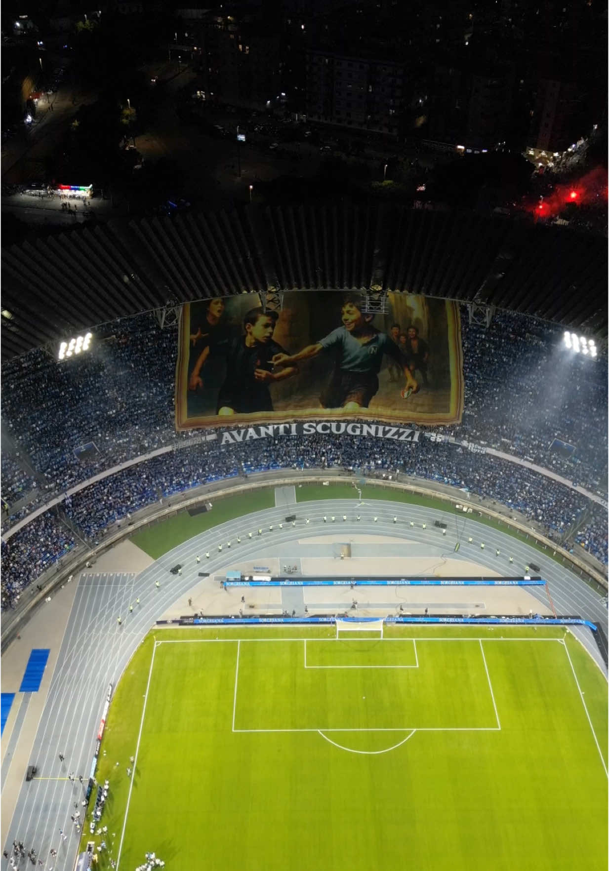 AVANTI SCUGNIZZI! 🩵 #AG4AIN #sscnapoli #scudettonapoli #striscione #serieatim #scudetto #sscnapoli1926 #conte #napoli #napolicagliari 