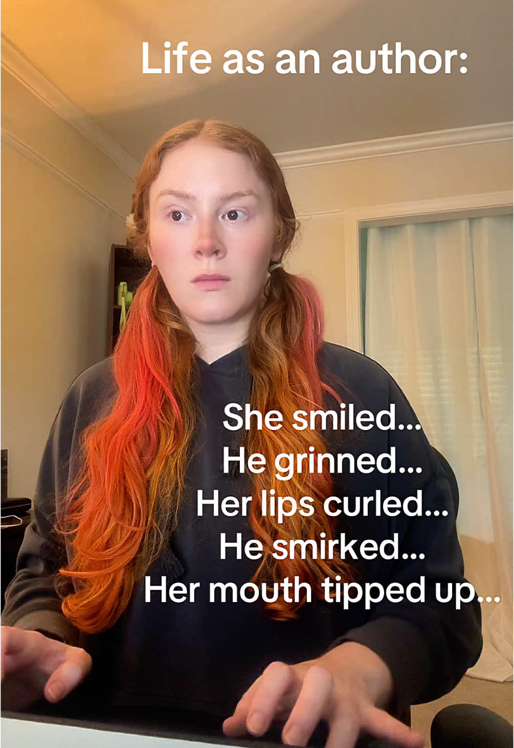 Finding ways to make my characters smile without being repetitive is the bane of my freaking existence.  #writingcommunity #BookTok #booktoker #writing #writersoftiktok #amquerying #queryingauthors #querying #writertok #writerlife #fyp #foryourpages #fypシ #fypage #fypシ゚viral #fypp #romantasy #romantasybooks #romantasybooktok #fantasybooks #fantasybooktok #fantasyromance #books #bookish #bookstagram #booksta #bookstagrammer 