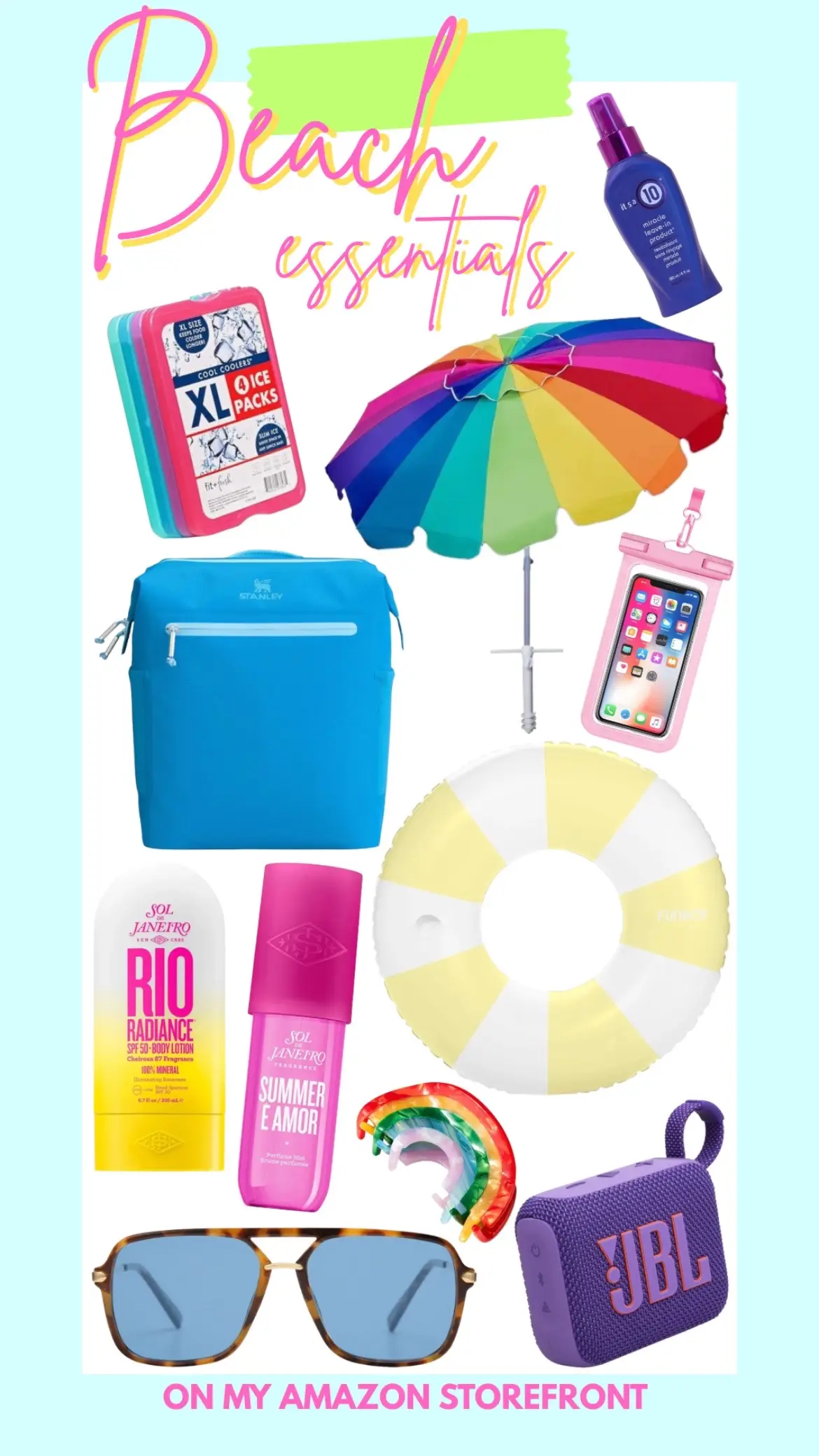 beach essentials!! 🔗 in bio!! 💘🌈 #fyp #beach #beachvibes #beachessentials #amazonfinds #amazon #amazonmusthaves 