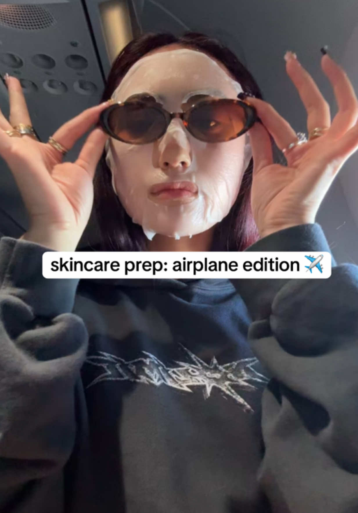sooo ready to get the party started once we land! use my code SOFIAJ12 for $$ off your next order with @YesStyle #yesstyle #airplaneskincare #skincareroutine #skincareprep 
