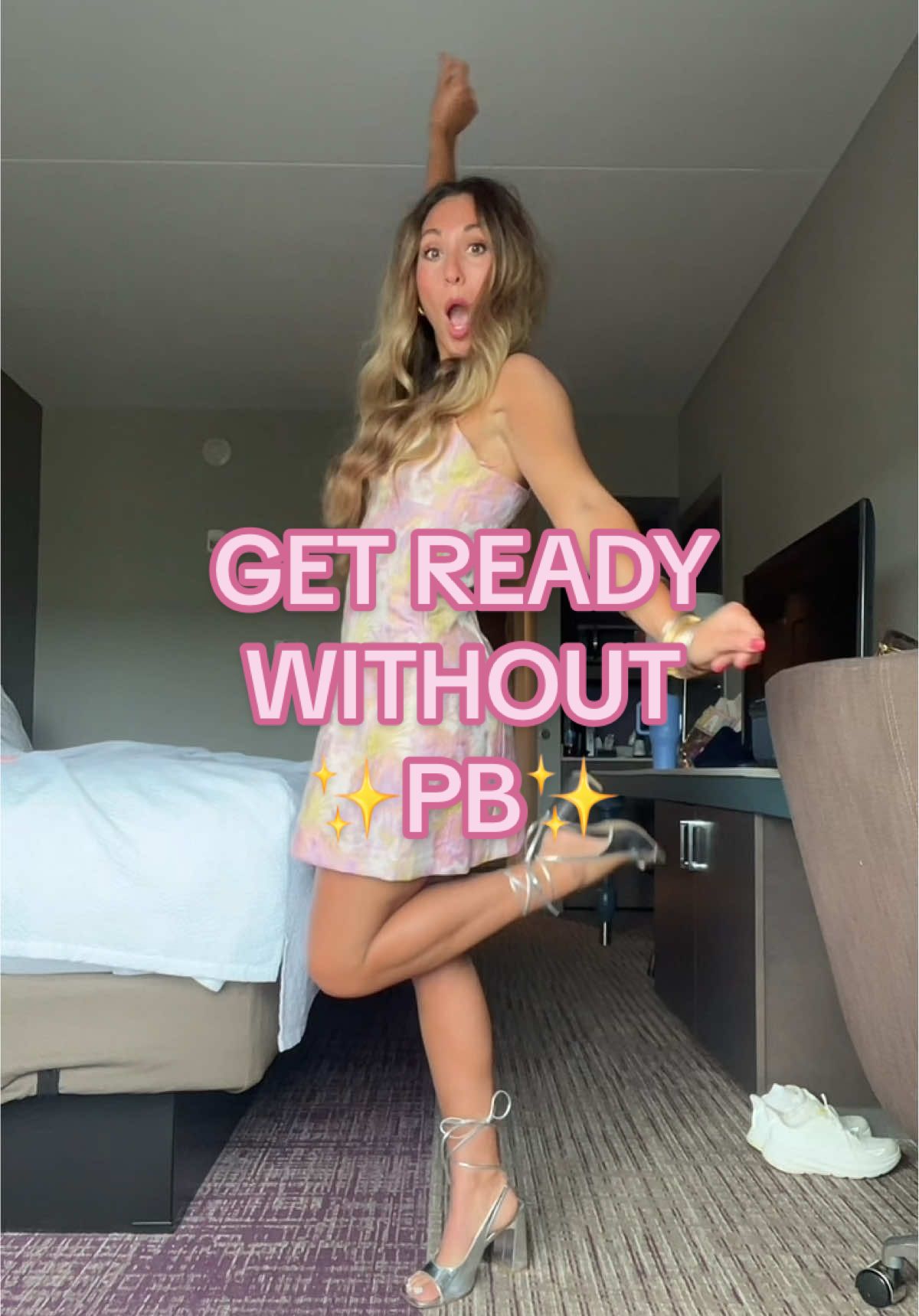 quickest GRWM ever 😇🤪🤣 set and dress from @Honeysuckle Rose Boutique !!! jewelry: @Julie Vos & @BuDhaGirl !! heels: @VICI Collection !! 🩷🤍🧡🩵#grwm #outfitinspo #OOTD #pbandj #fashiontiktok 