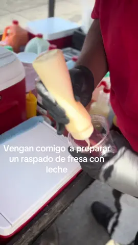 🍓Raspado de fresa con Leche  #raspado #Summer #fyp #fypviral #elote #compton #elotesonwheels 