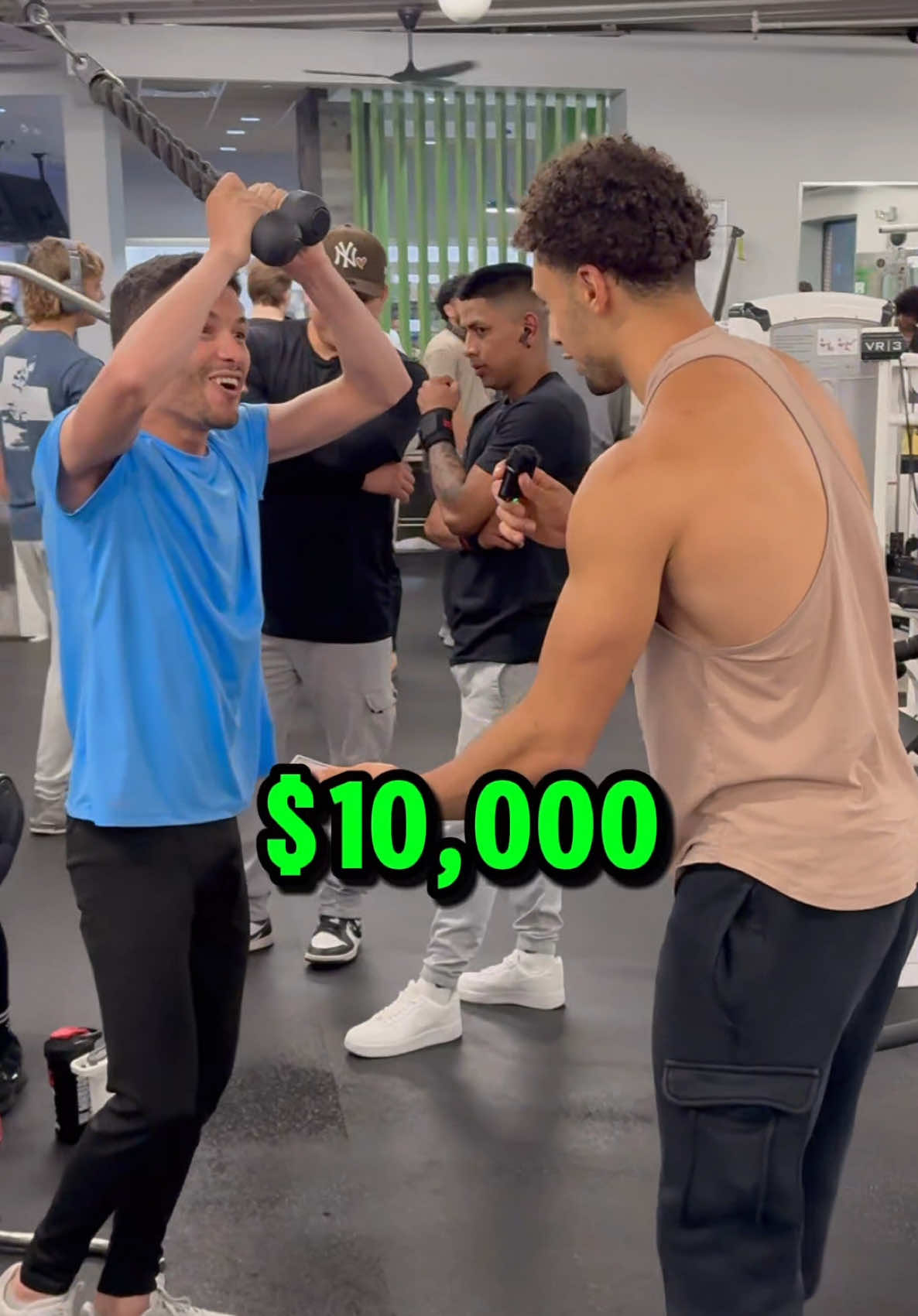 Arm wrestling for $10,000 in the gym @Goblin Gear code: Adam #armwrestling #gym #challenge #fitnesschallenge #Fitness #arms #workout #funny #viral #comedy 