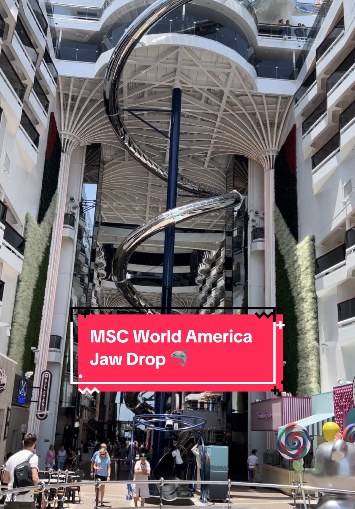 Would you do it? 🦈 👀 #jawdrop #msc #worldamerica #jaws #mscworldamerica #cruise #cruising #slide #sharkslide #adventure #foryou #fyp #travel #msccruises @MSC Cruises Official  @MSC Cruises US  @Ekalb 