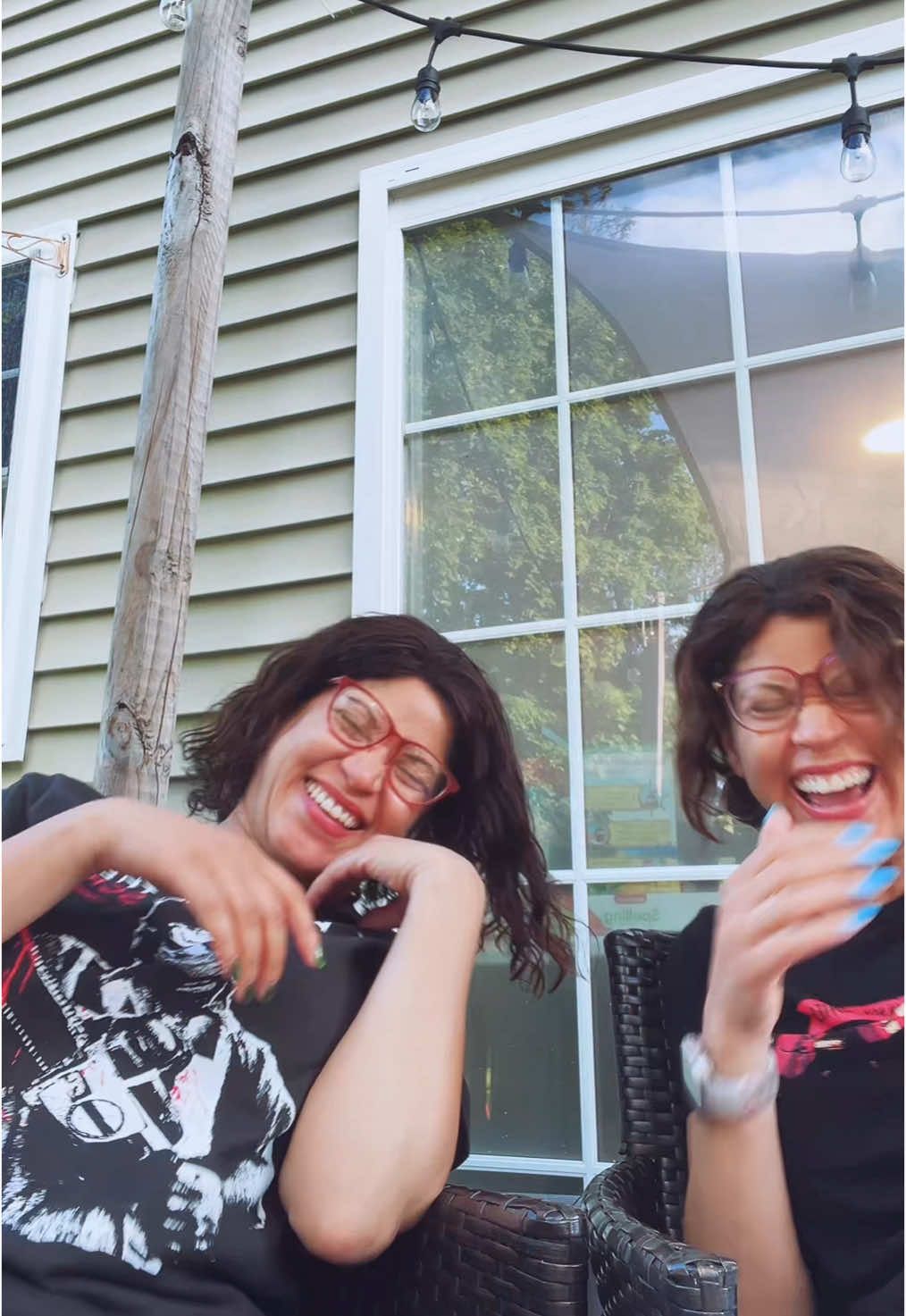 You make the face, I make the sound 🤣 Watch #TwinsTalkTubi on our @YouTube channel! #horrorflickchicks #latinas #Cubanas #twins #nyc #horror 