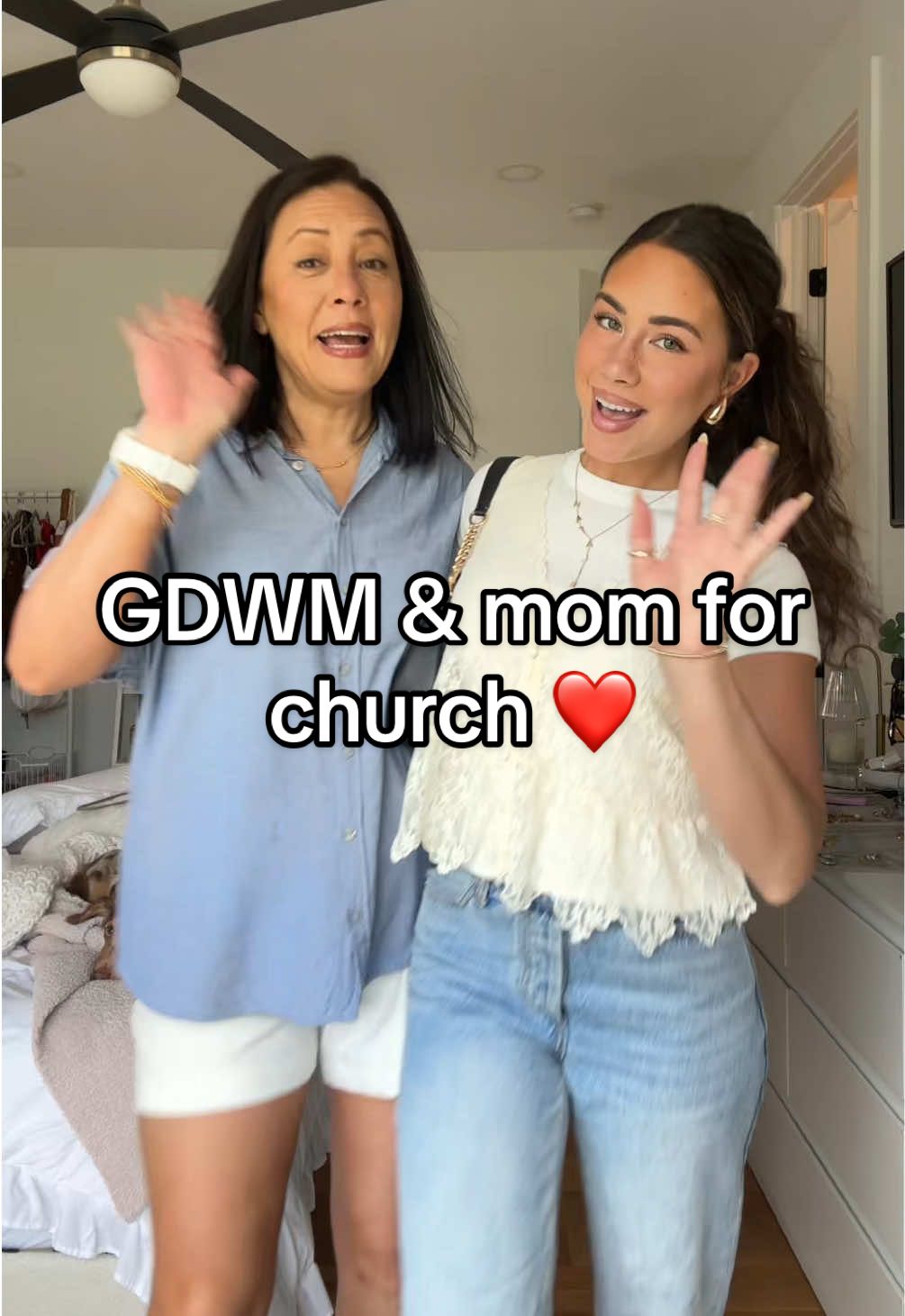 the in sync bye at the end lol #gdwm #churchoutfits #motherdaughter 
