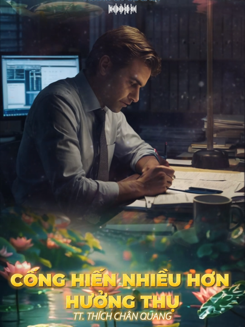 CỐNG HIẾN NHIỀU HƠN THỤ HƯỞNG, ĐÓ LÀ MỆNH LỆNH CỦA TRÍ TUỆ  Lúc còn bé thì ta được cha mẹ nuôi, khi về hưu thì xã hội nuôi bằng lương hưu hoặc con cái nuôi. Tính ra ta chỉ có khoảng thời gian làm việc cống hiến không phải nhiều, tuy nhiên, khoảng thời gian sung sức lao động làm việc cống hiến đó ta lại cũng phung phí sức khoẻ vào những trò vui tiêu tốn nhiều năng lượng. Đó là lý do khi về già ta không có nhiều phước vì lúc làm việc ta đã không cố gắng hết sức của mình, ta vừa làm vừa chơi, tinh thần trách nhiệm không cao. Bây giờ hiểu nhân quả tội phước, bất cứ lúc nào phụng sự cống hiến được là ta làm hết sức mình chứ không cần so sánh với quyền lợi lương bổng. Được có cơ hội để làm việc, có cơ hội để cống hiến là ta vui mừng chụp lấy chứ không lơ đãng bỏ qua. Ta phải làm nhiều hơn những gì mình được hưởng, đó mới là cuộc sống đẹp. Cống hiến nhiều hơn thụ hưởng, đó là mệnh lệnh của trí tuệ. #phatphapnhiemmau  #loiphatday  #daolyhay  #ttthichchanquang  #thaythichchanquang  #phatphap  #chiasephatphap  #fyp 