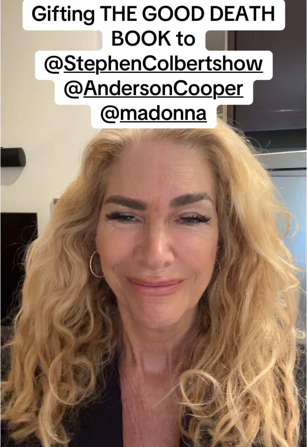 Gifting THE GOOD DEATH BOOK 📕 to @StephenColbertshow @Anderson Cooper @madonna  I hope this book brings you comfort,insight, and healing like it has for so many people. Hope I can get them to you!  Xo Suzanne   #thegooddeathbook #griefsupport #hospicenurse 