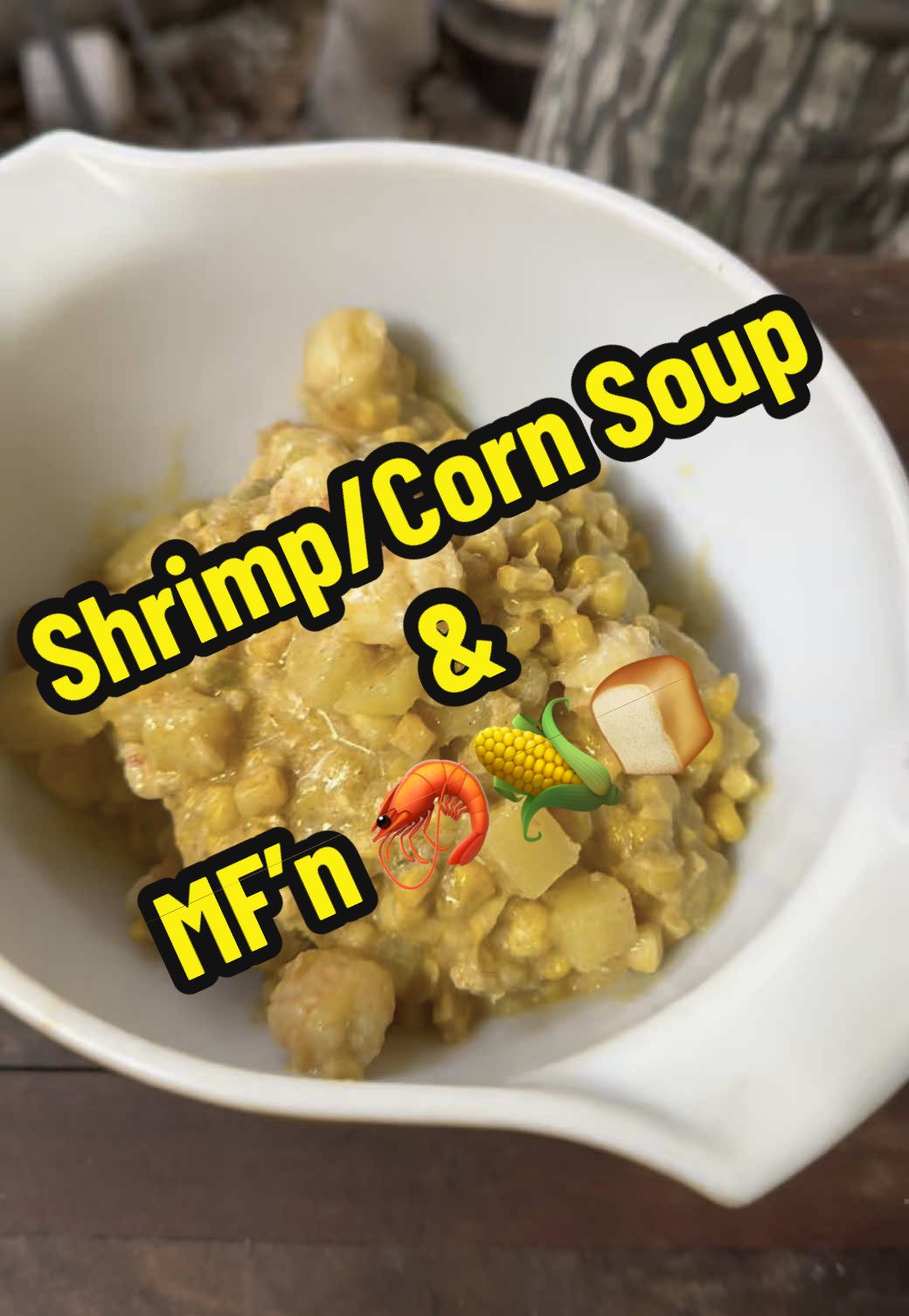Shrimp/corn soup with shrimp cornbread #fyp #whatwecookedtoday #cookingwithcajun #shrimp #mfncornbread #mfncornbreadskillet 