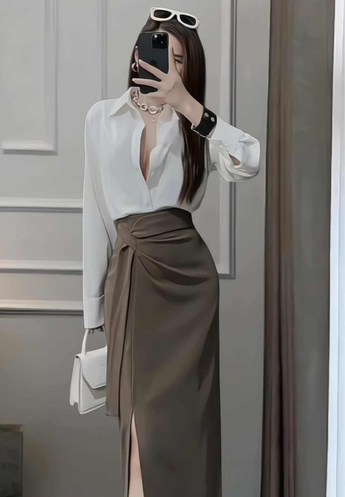 CV38: Chân váy dáng xuông nhấn ly + dây nơ - dài váy 70cm#hottrend #xuhuongtiktok #sanphamxuhuong #xuhuong #trending #thinhhanh #thoitrangnu #chanvaynu #chanvaynuxinh #chanvaynudai 