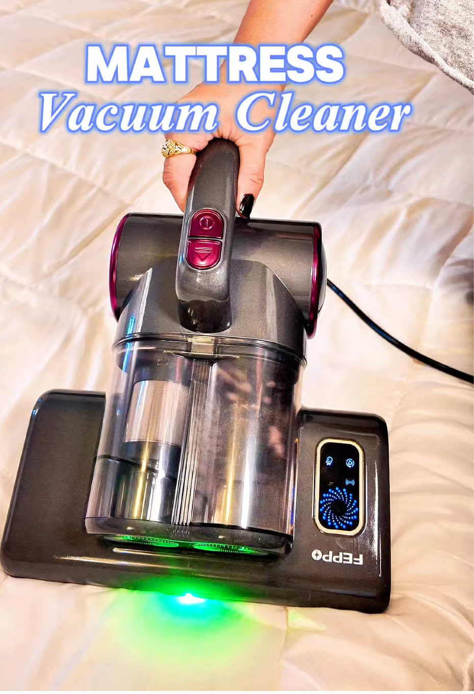 This handheld vacuum sucks up dust, bugs, dead skin, and allergens you can’t see. Perfect for mattresses, couches, and even pillows. #mattressvacuum #mattresscleaning #mattresstopper #CleanTok #cleantoks 