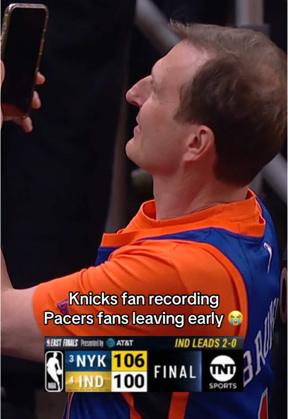 Bro was loving every second of it 😂😭 #NBA #basketball #nbabasketball #knicks #pacers #nbaplayoffs #fyp 