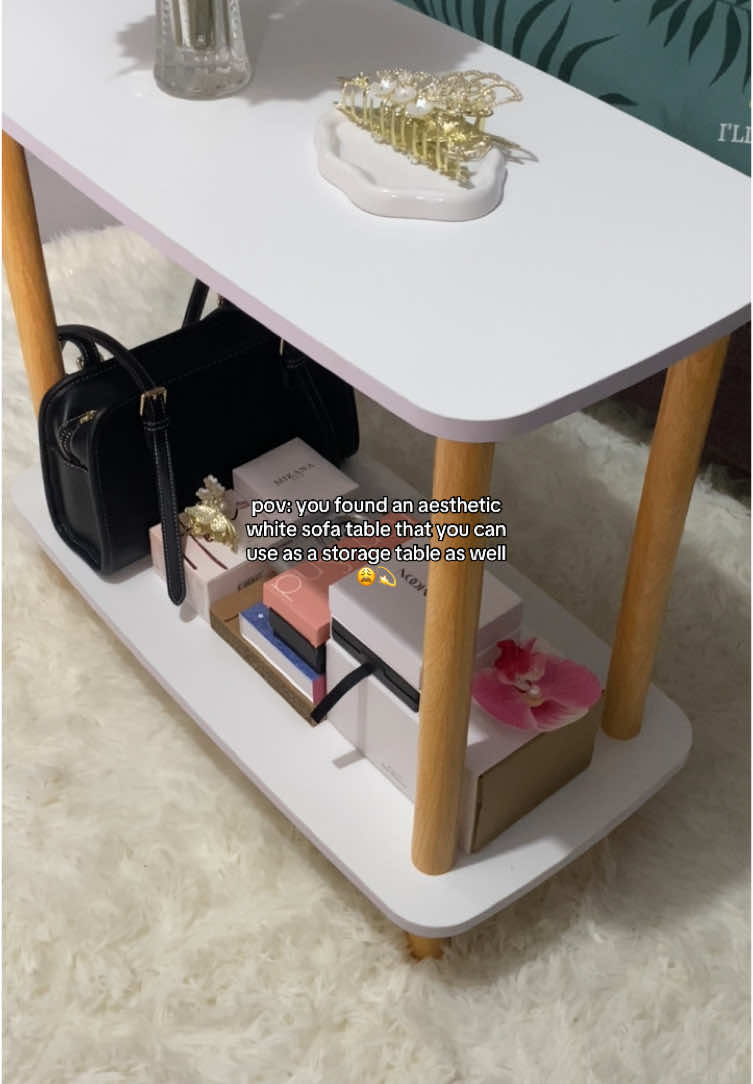 can’t believe this table is only ₱400+ 😩 #sofatable #storagetable #mangofurniturestore #table #aesthetictable #whitetable #houseessentials #sidetable #sofasidetable #livingroomtable 