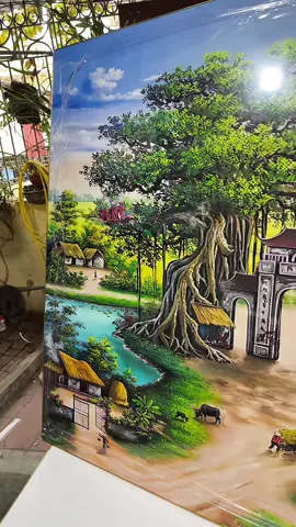 Tranh tráng gương bên e làm theo yêu cầu ạ,mẫu tranh trên video là bức tranh đồng quê phù hợp trang trí phòng khách#vianhtranhtrangtri #xuhuongtiktok #xuhuong 