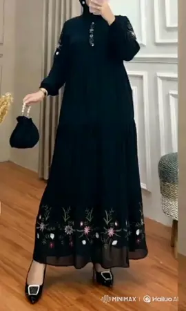 Gamis Nabiela Ceruty Bordir Premium Luxury Lebaran Muslim #gamis #dress #bajulebaran #bajuwanita #gamiswanita 
