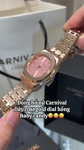 Unboxing chiếc đồng hồ nữ bảng dây rosegold cùng phối màu dial mặt hồng baby candy🩷💖💕💞💘#donghocarnival #carnival #donghonu #donghonam #donghodoi #donghocap #donghocouple #donghonhacoco #carnival8160l #carnival8160g #carnival8160