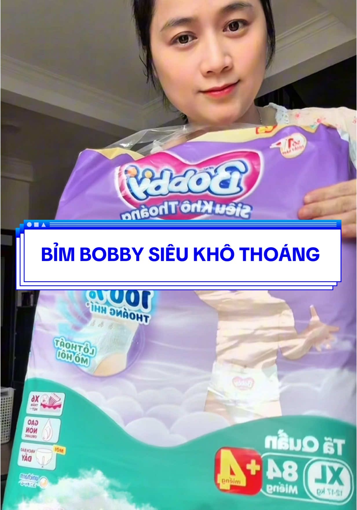 Tã quần bobby siêu khô thoáng bản mới này phải nói là dùng quá ok luôn nha các bà. Công nghệ mới x 6 lần thấm hút và còn thông thoáng hơn 14 lần, Lại còn có tinh chất mầm gạo non oganic giúp bảo vệ da bé và ngừa hăm, #bimbobby #bimchobe #taquanchobe #taquanbobby #CapCut 