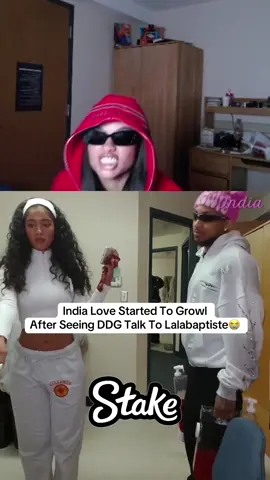 India Love Started To Growl  After Seeing DDG Talk To Lalabaptiste😭 #streameruniversity #ddg #indialove #lalabaptiste 
