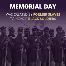 Black folks started Memorial Day and they don’t teach us that. In 1865, newly freed Black people in Charleston held one of the first Memorial Day events to honor Union soldiers who fought for our freedom. Don’t let them erase us.  #BlackHistory #MemorialDay #WeRemember