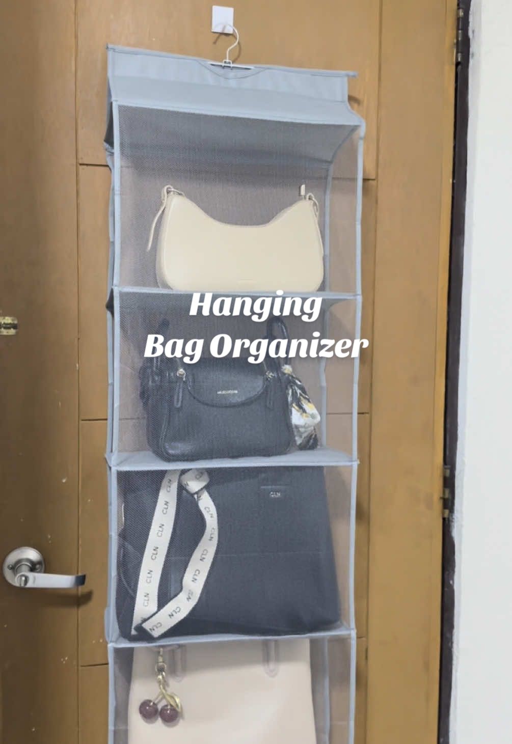 Hanging Bag Organizer! Sobrang ganda! Ang linis at ayos na tignan ng mga bag ko 🥰 #fyp #organizerbag #bagorganizer #hangingbagorganizer #creatorsearchinsights 