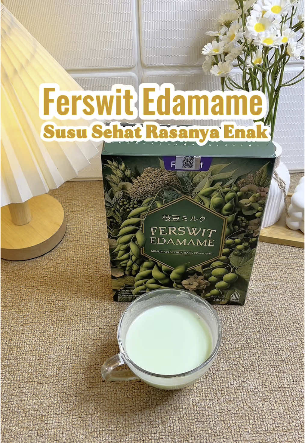 Minum ini bandan jadi lebih seger pas bangun tidur 😍 #edamamechallenge #susuedamame #sususehat #ferswit #fyp 