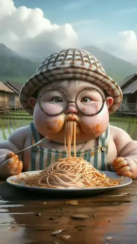 Mukbang Spageti #mukbang #baby #cutebaby #animation #kartunlucu #eating #babyeating #bayitiktok #ai #viral #fyp 