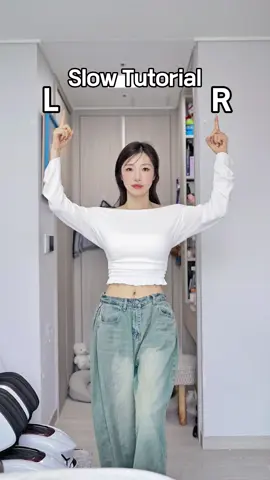 NEW🤍/ Slow Tutorial / 오앗 새로운 유행댄스🙈💕 a new trending dance? I’m obsessed! #slowtutorial #newtrend #fyp 