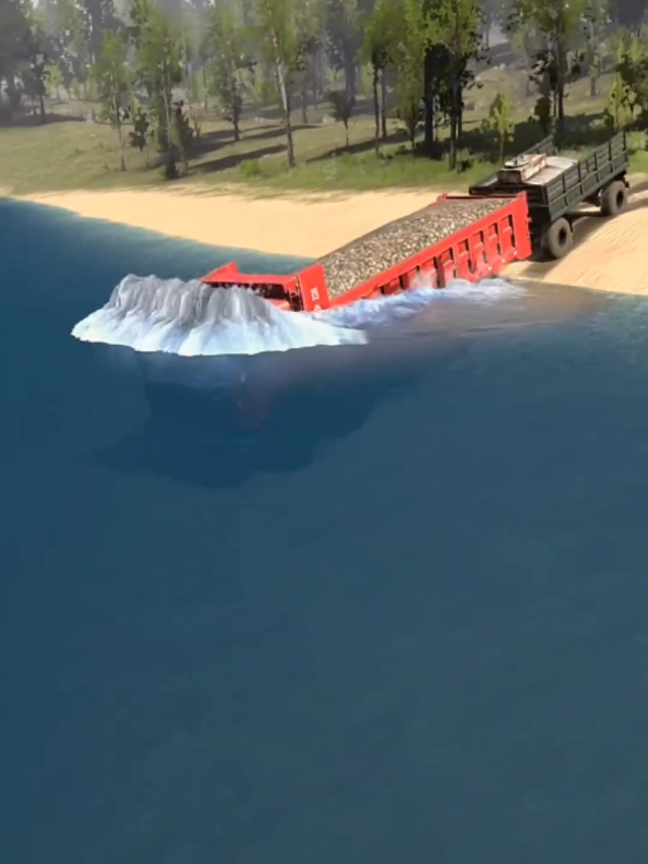 Truck crossing River #xuhoung #xuhuongtiktok #truckoftiktok #driving #gaming #truck #fyp #viral #trucktok🔥 