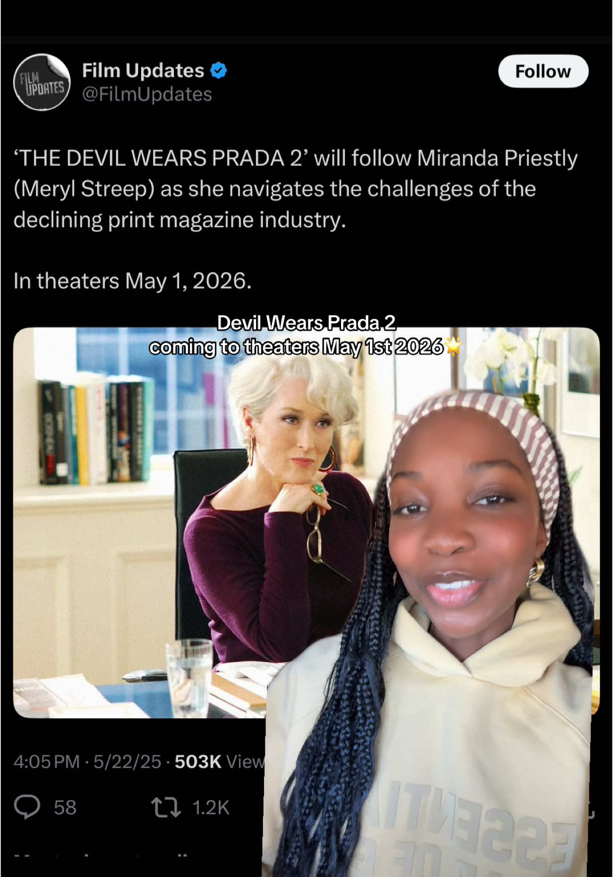 i will be insufferable #devilwearsprada #filmtok #letterboxd #merylstreep #deadline #newmovie 