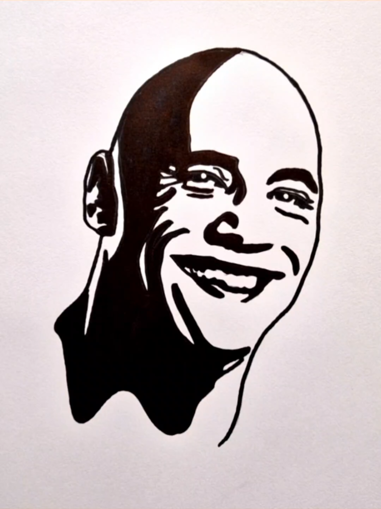 Easy Drawing Dwayne Johnson 🔥 #drawings #artwork #picture #celebrity #tutorial #therock #dwaynejohnson #howtodraw #bestvideo #fyp #for_you 