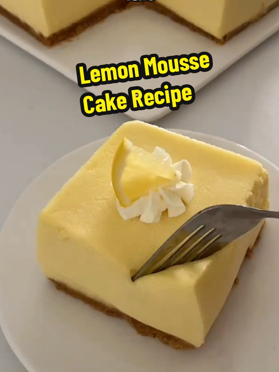 Lemon Mousse Cake Recipe👇 👉Ingredients: Graham crackers – 1 cup (120 grams), crushed Unsalted butter, melted – 3 tablespoons (45 grams) Egg yolks – 4 yolks (about 65 grams total) Granulated sugar – one third cup (65 grams) Whole milk – 1 and two thirds cups (400 milliliters or 400 grams) Lemon zest – 1 tablespoon (15 grams), finely grated Powdered gelatin – 1 tablespoon (15 grams) Heavy cream, cold – 1 cup (250 grams) Fresh lemon juice – 1 tablespoon (12 grams or 12 milliliters) #creatorsearchinsights #Recipe #EasyRecipe #cake #dessert #lemon #delicious 