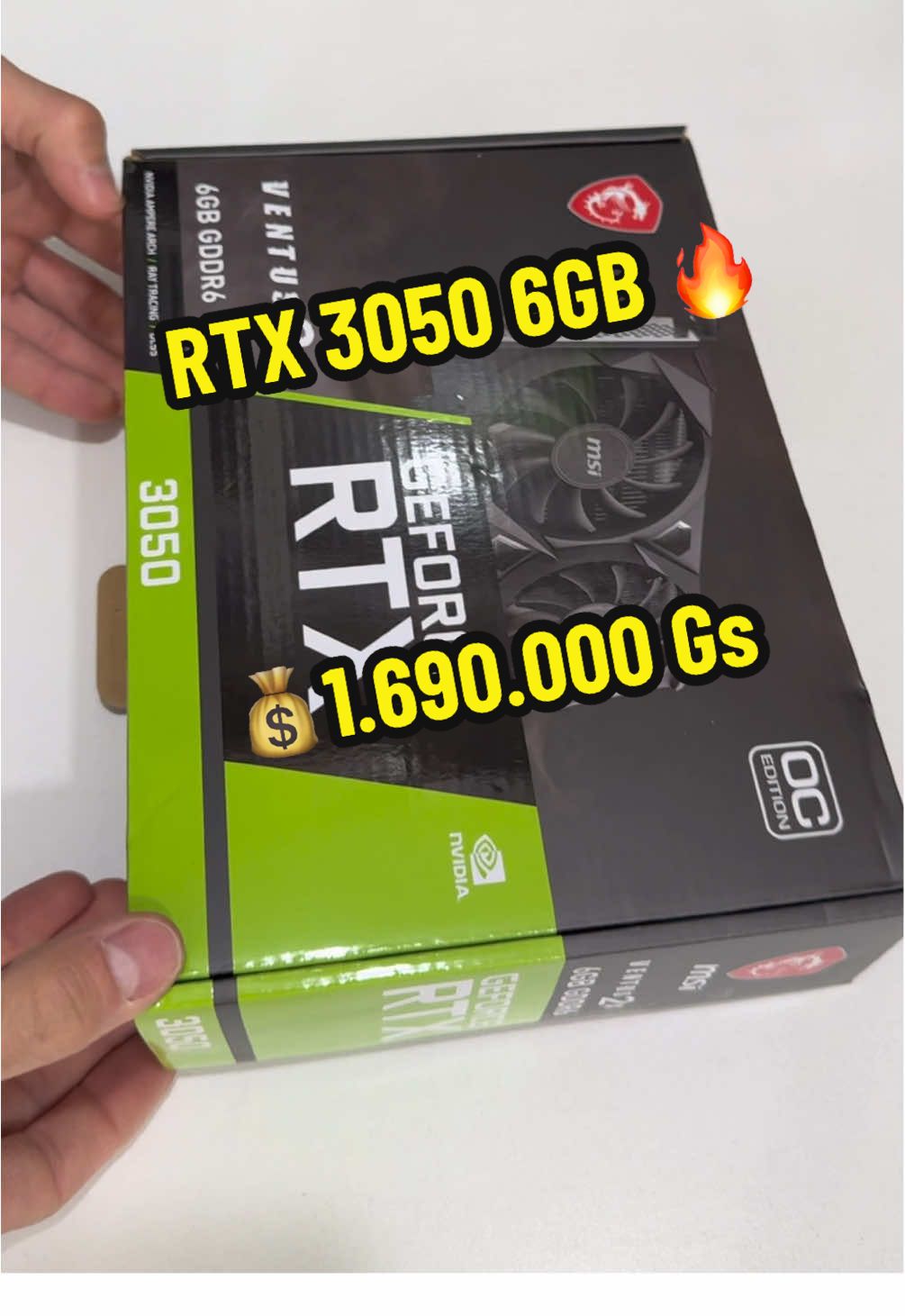 BUENO, BONITO, BARATO, IDEAL PARA GAMING/ DISEÑO                   🔥RTX 3050 6GB GDDR6 MSI VENTUS 2X🔥 NUEVA SELLADA! ✔FUENTE RECOMENDADA 300W O SUPERIOR ✔PCI EPRESS GEN 4 ✔NVIDIA DLSS ✔SALIDAS: DISPLAYPORT X1 / HDMI X2 ✔NVIDIA G-SYNC ✔SOPORTA 4K 120HZ HDR, 8K 60HZ HDR ✔RECIBIMOS TU TARJETA GRÁFICA COMO PARTE DE PAGO. 💰 1.690.000 GS. 📱 (0993) 306 - 698 ¡Contáctanos para más info!  🏍️Contamos con Delivery y envíos a todo el País. ESTAMOS EN INSTAGRAM COMO pctech_py #pcgamer #setup #gaming #amd #intel #paraguay #paratiiiiiiiiiiii #🇵🇾 #py #flypシ #msi 