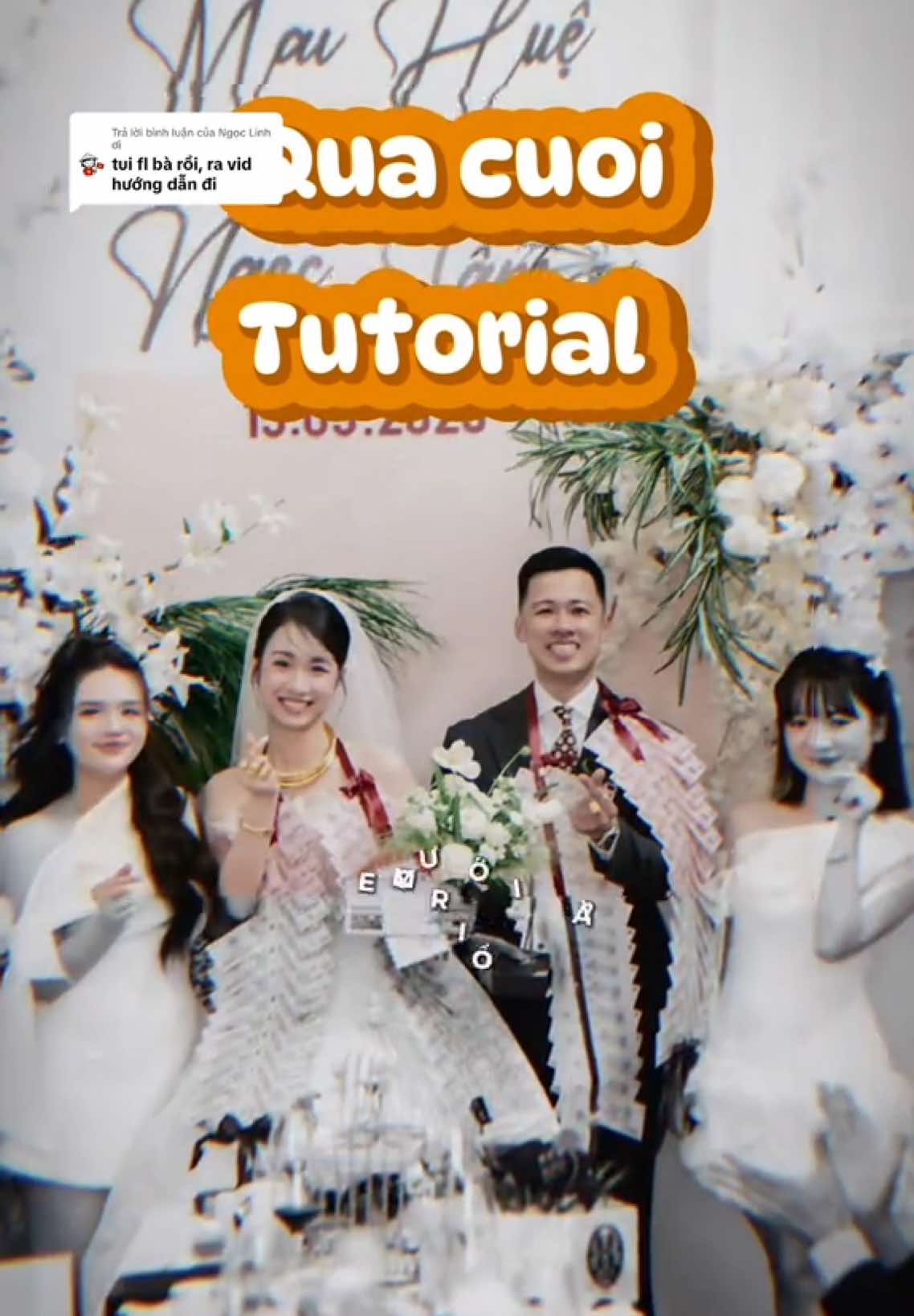 Trả lời @Ngọc Linh ơi Tutorial quà cưới bạn thân cho các pác đây 🤪🤪  Làm từ 9h tối tới 11r mới xong nên kco quay nhiều source. Mn coi đại đại ik 🙈  Nglieu siu đơn giản: 💰số chẵn, ruy băng, băng dính 2 mặt, băng dính trong  #wedding #xuhuongtiktokkk #huongdan #tutorial #quacuoi #banthan 