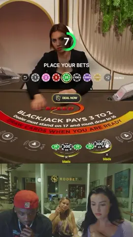 Just another day at the blackjack table #roobetblackjack #streamerclips #gambling #dealergame #blackjackmoments #onlinecasino